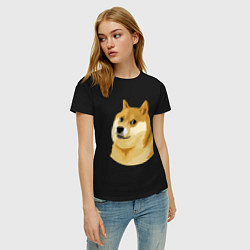 Футболка хлопковая женская Doge, цвет: черный — фото 2