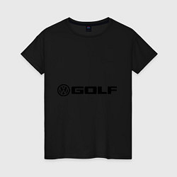 Футболка хлопковая женская Volkswagen Golf, цвет: черный