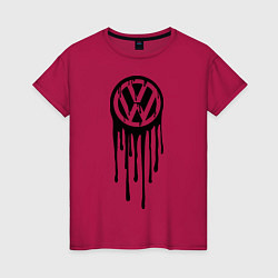 Футболка хлопковая женская Volkswagen, цвет: маджента