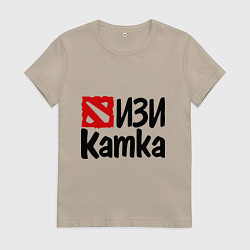 Футболка хлопковая женская Изи катка, цвет: миндальный