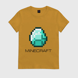 Футболка хлопковая женская Minecraft Diamond, цвет: горчичный