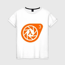 Футболка хлопковая женская Half-Life 3: Logo, цвет: белый