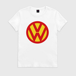 Футболка хлопковая женская Super Volkswagen, цвет: белый