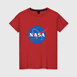 Футболка хлопковая женская NASA: Logo, цвет: красный