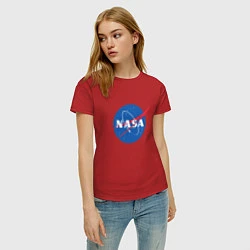 Футболка хлопковая женская NASA: Logo, цвет: красный — фото 2