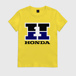 Футболка хлопковая женская Honda, цвет: желтый