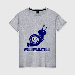 Футболка хлопковая женская Subaru, цвет: меланж