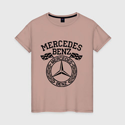 Футболка хлопковая женская Mercedes Benz, цвет: пыльно-розовый