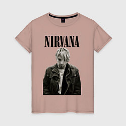 Футболка хлопковая женская Kurt Cobain: Young, цвет: пыльно-розовый