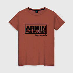 Футболка хлопковая женская Armin van Buuren, цвет: кирпичный