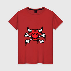 Женская футболка Chicago Bulls (череп)