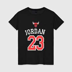 Футболка хлопковая женская Jordan 23, цвет: черный