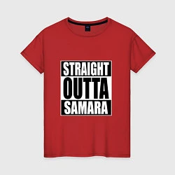 Футболка хлопковая женская Straight Outta Samara, цвет: красный