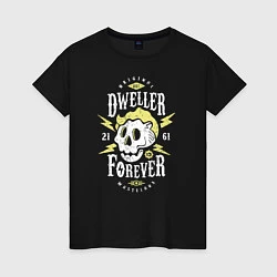 Футболка хлопковая женская Dweller Forever, цвет: черный