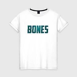Футболка хлопковая женская Bones, цвет: белый