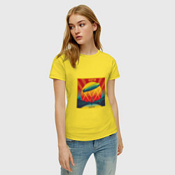 Футболка хлопковая женская Led Zeppelin, цвет: желтый — фото 2