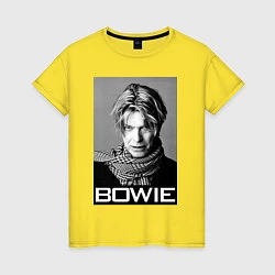 Футболка хлопковая женская Bowie Legend, цвет: желтый