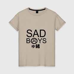 Футболка хлопковая женская Sad Boys: Yung Lean, цвет: миндальный