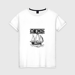 Женская футболка One piece корабль