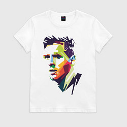 Футболка хлопковая женская Lionel Messi: fun-art, цвет: белый