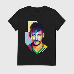 Футболка хлопковая женская Neymar: fun-art, цвет: черный