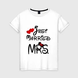 Женская футболка Just married Mrs