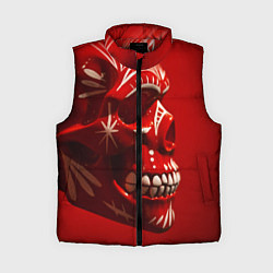 Женский жилет Красный череп, цвет: 3D-красный