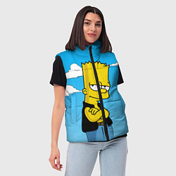 Женский жилет Задумчивый Барт, цвет: 3D-красный — фото 2