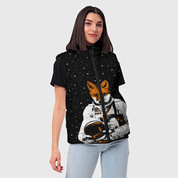 Женский жилет Лис космонавт, цвет: 3D-красный — фото 2