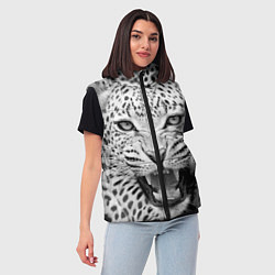 Женский жилет Белый леопард, цвет: 3D-черный — фото 2