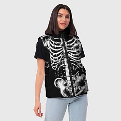 Женский жилет Floral Skeleton, цвет: 3D-красный — фото 2