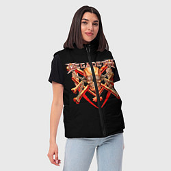 Женский жилет Megadeth: Gold Skull, цвет: 3D-красный — фото 2