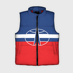 Женский жилет Флаг космический войск РФ, цвет: 3D-красный