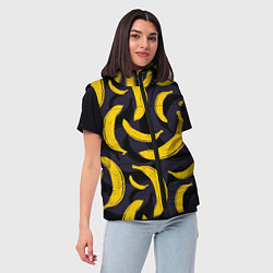 Женский жилет Бананы, цвет: 3D-черный — фото 2
