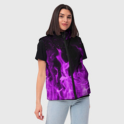 Женский жилет Фиолетовый огонь, цвет: 3D-красный — фото 2