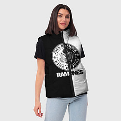 Женский жилет Ramones B&W, цвет: 3D-светло-серый — фото 2
