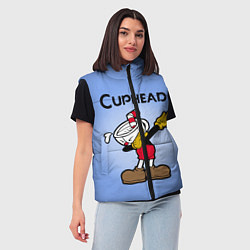 Женский жилет Cuphead Dab, цвет: 3D-черный — фото 2