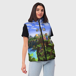 Женский жилет Майнкрафт: Лев, цвет: 3D-черный — фото 2