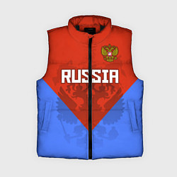 Женский жилет Russia Red & Blue, цвет: 3D-черный