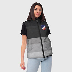 Женский жилет ФК Атлетико Мадрид: Серый стиль, цвет: 3D-светло-серый — фото 2