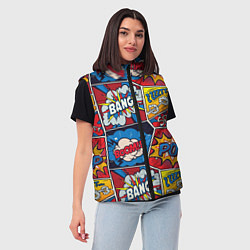 Женский жилет Pop art pattern, цвет: 3D-красный — фото 2