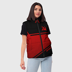 Женский жилет USSR: Black Sport, цвет: 3D-красный — фото 2