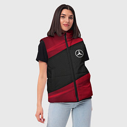Женский жилет Mercedes Benz: Red Sport, цвет: 3D-светло-серый — фото 2