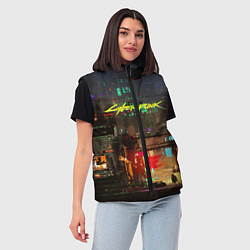 Женский жилет Cyberpunk 2077: Night City, цвет: 3D-красный — фото 2