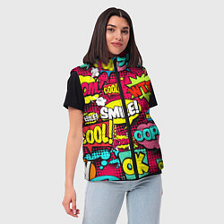 Женский жилет Слова из комиксов, цвет: 3D-черный — фото 2