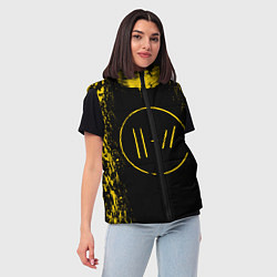 Женский жилет 21 Pilots: Yellow & Black, цвет: 3D-черный — фото 2