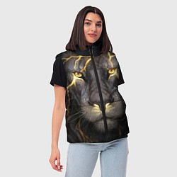 Женский жилет Лев с молнией, цвет: 3D-черный — фото 2
