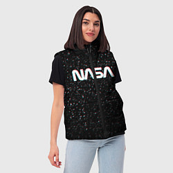 Женский жилет NASA: Space Glitch, цвет: 3D-светло-серый — фото 2