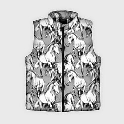 Женский жилет Белые лошади - паттерн