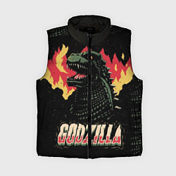 Женский жилет Flame Godzilla, цвет: 3D-черный